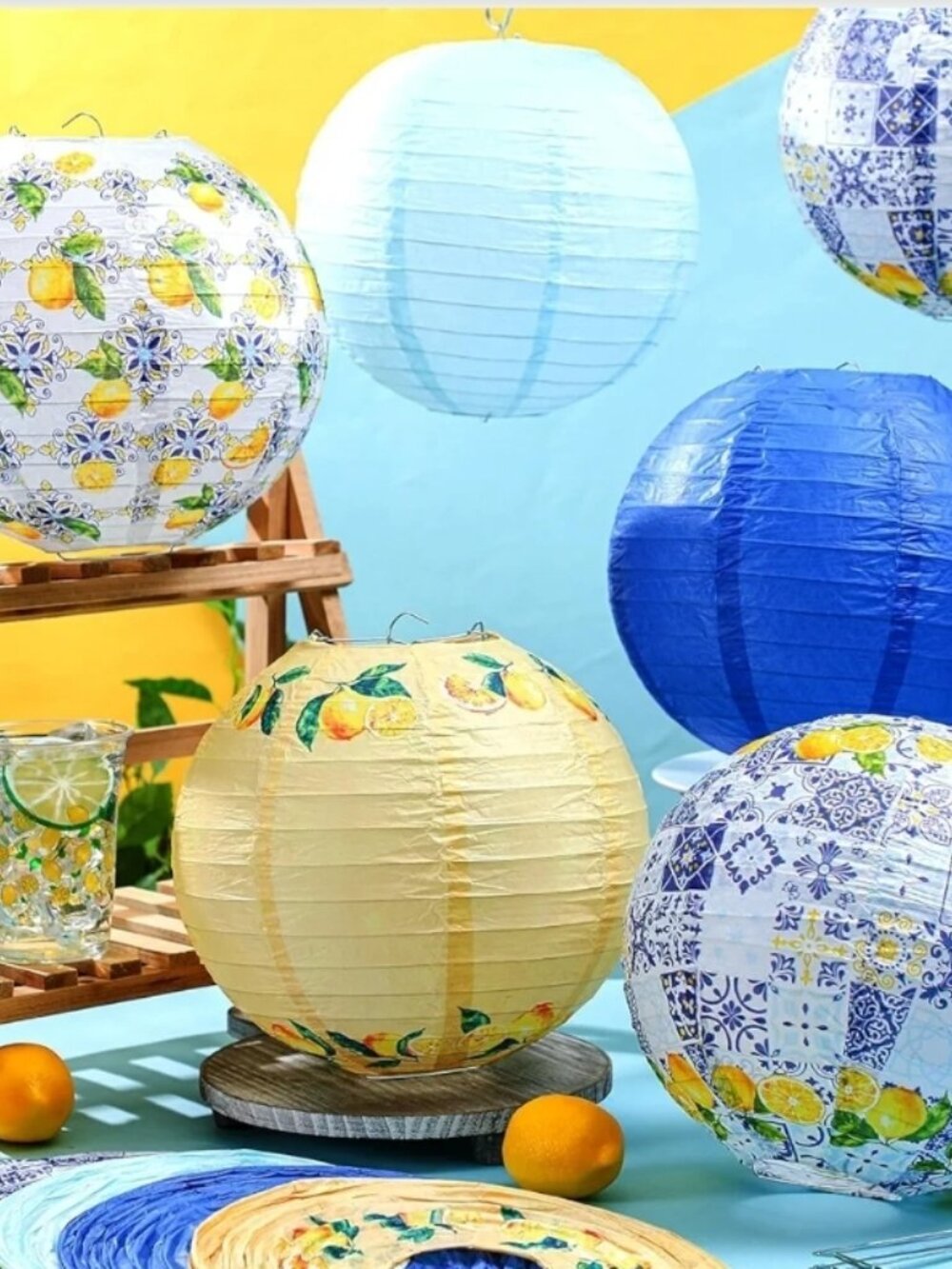 10Pcs 10'' Capri Lemon Paper Lanterns